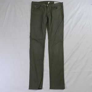 Reg + Bone 28 Mid‎ Rise Skinny Dark Green Stretch Denim Jeans
